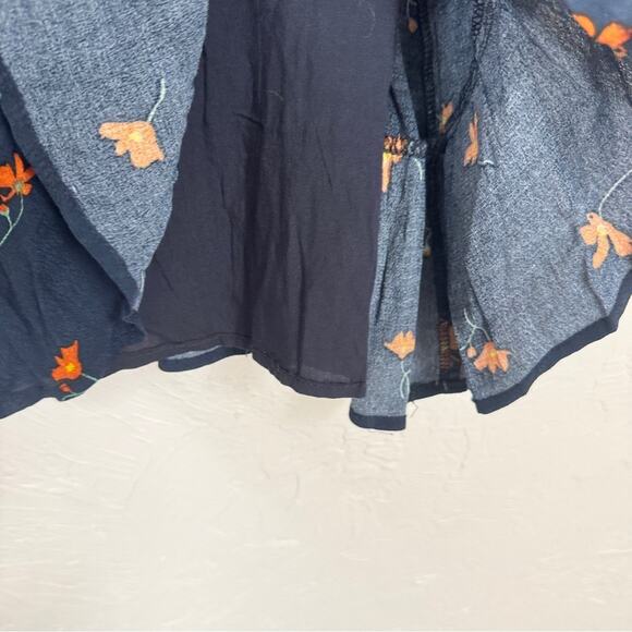 Dress Forum Revolve Blue Floral Long Sleeve Mini Dress Womens M Ruffled Girly - Picture 8 of 14